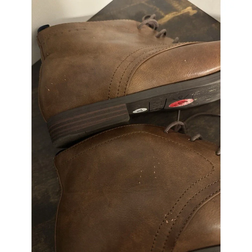 GUESS Men's Gmmorven Chukka Boots Brown Leather US 10 Ankle Casual Dress Shoes